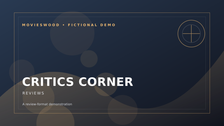 Original fictional movie-news demo illustration for SAMPLE: Critics’ Corner — A Demo Review Format
